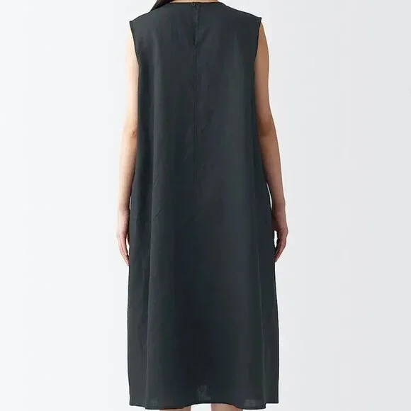 Muji Ladies' French Linen Sleeveless Dress Sz M-L - Picture 7 of 8
